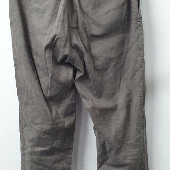 Peruvian Connection Taupe Linen Cotton Blend Womens 2 Cargo Pants Straight Leg - Picture 6 of 11